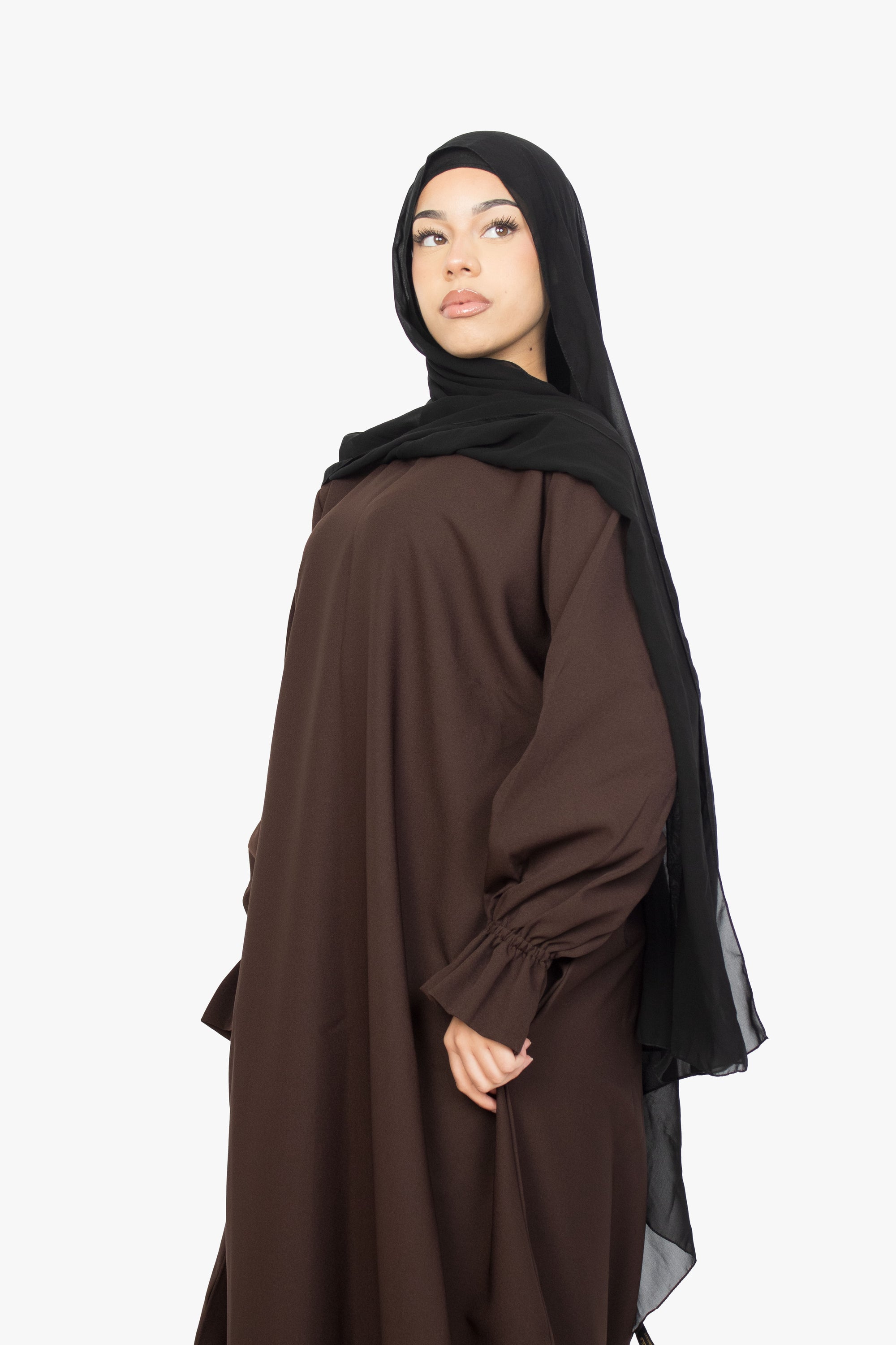 Mocha Brown Poet Sleeve Abaya