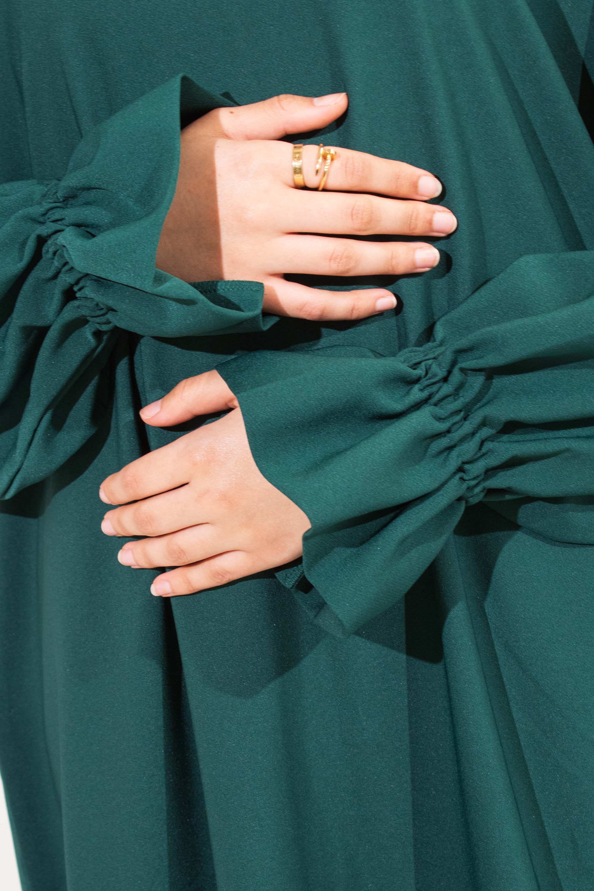 Forest Green Poet Sleeve Abaya