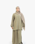 Khaki Mélange Two-Piece Abaya