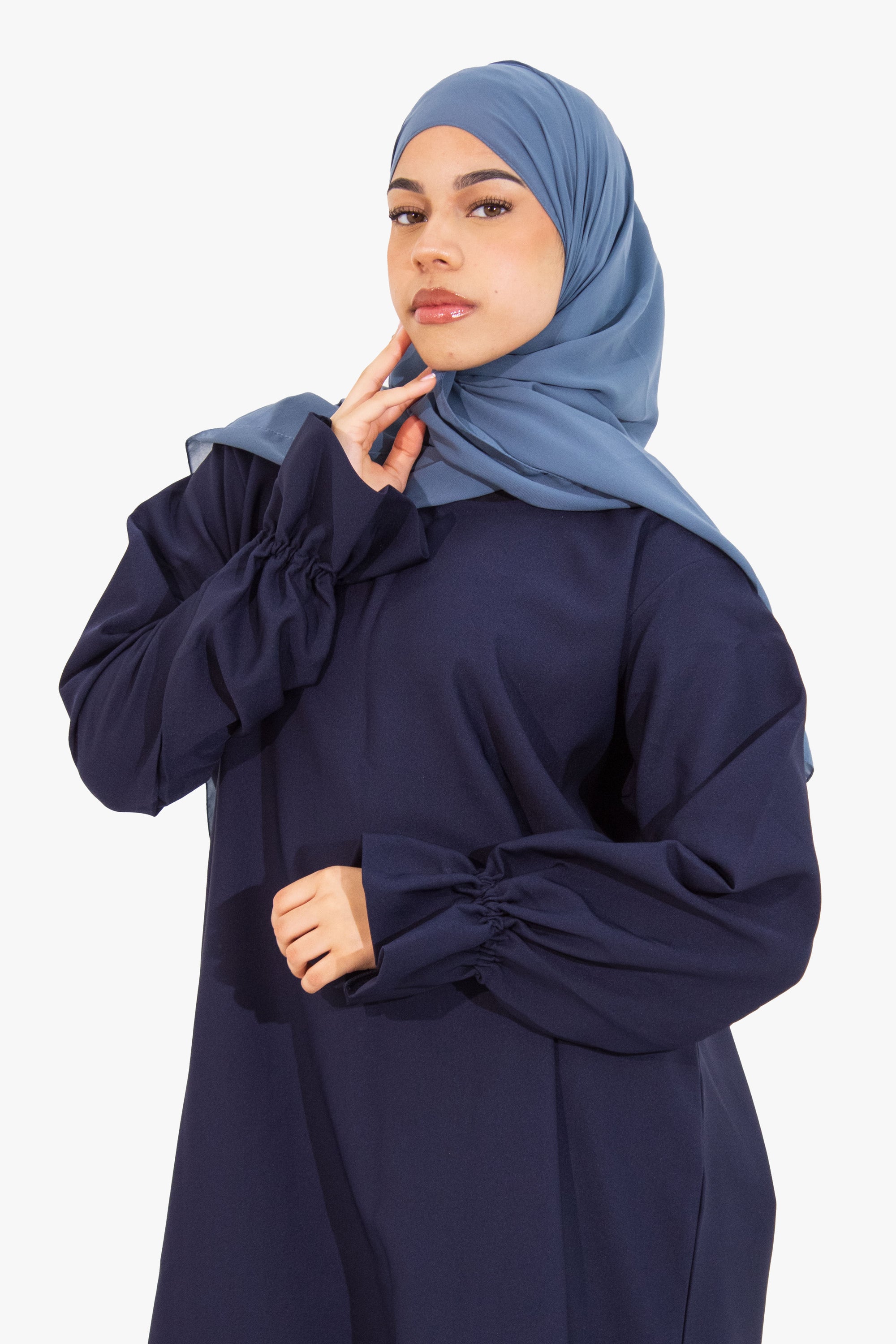 Navy Poet Sleeve Abaya
