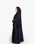 Navy Waterfall Two-Piece Abaya