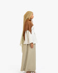 Khaki Textured Elasticated Skirt