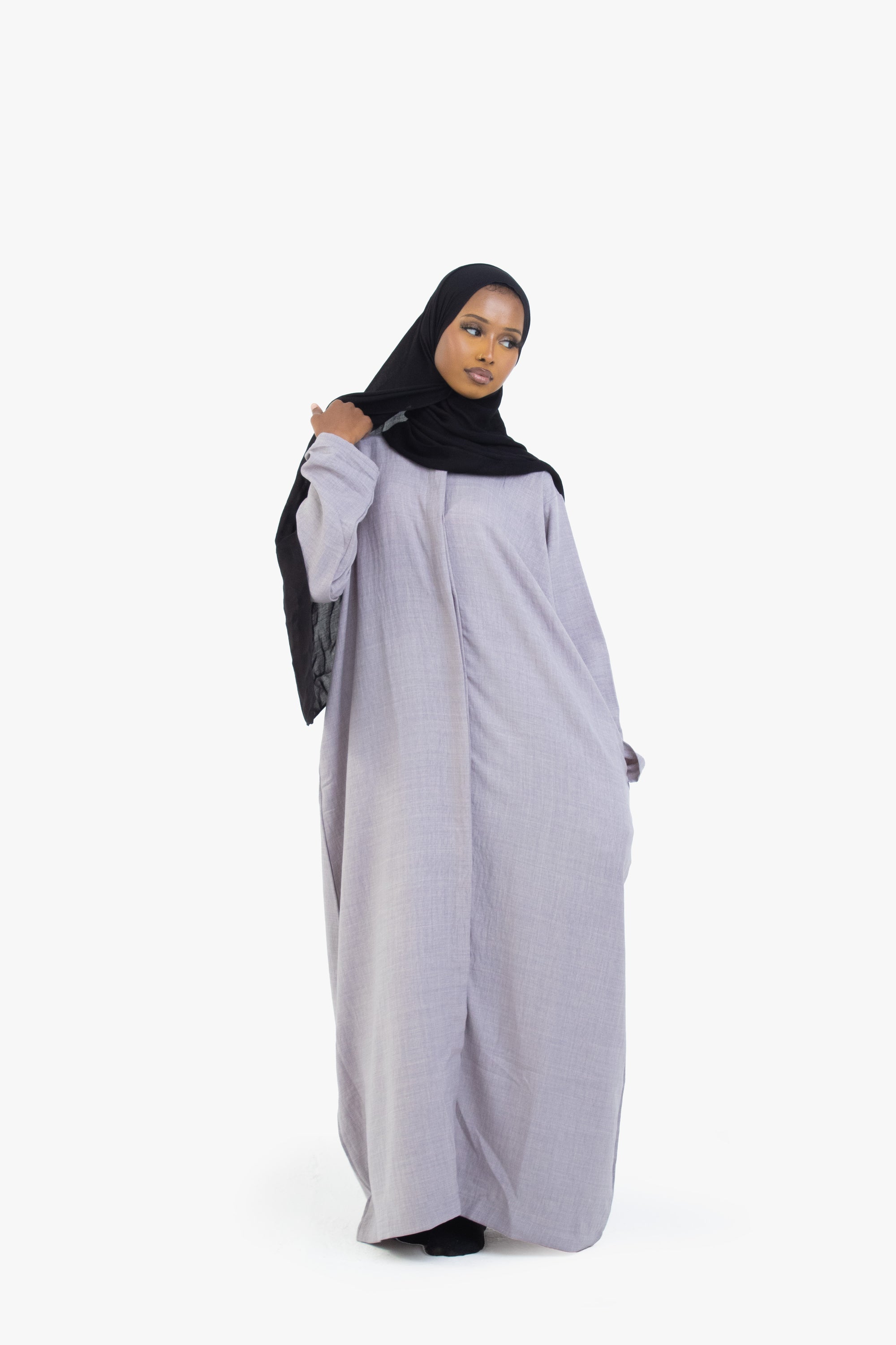 Grey Mélange Long Shirt Abaya