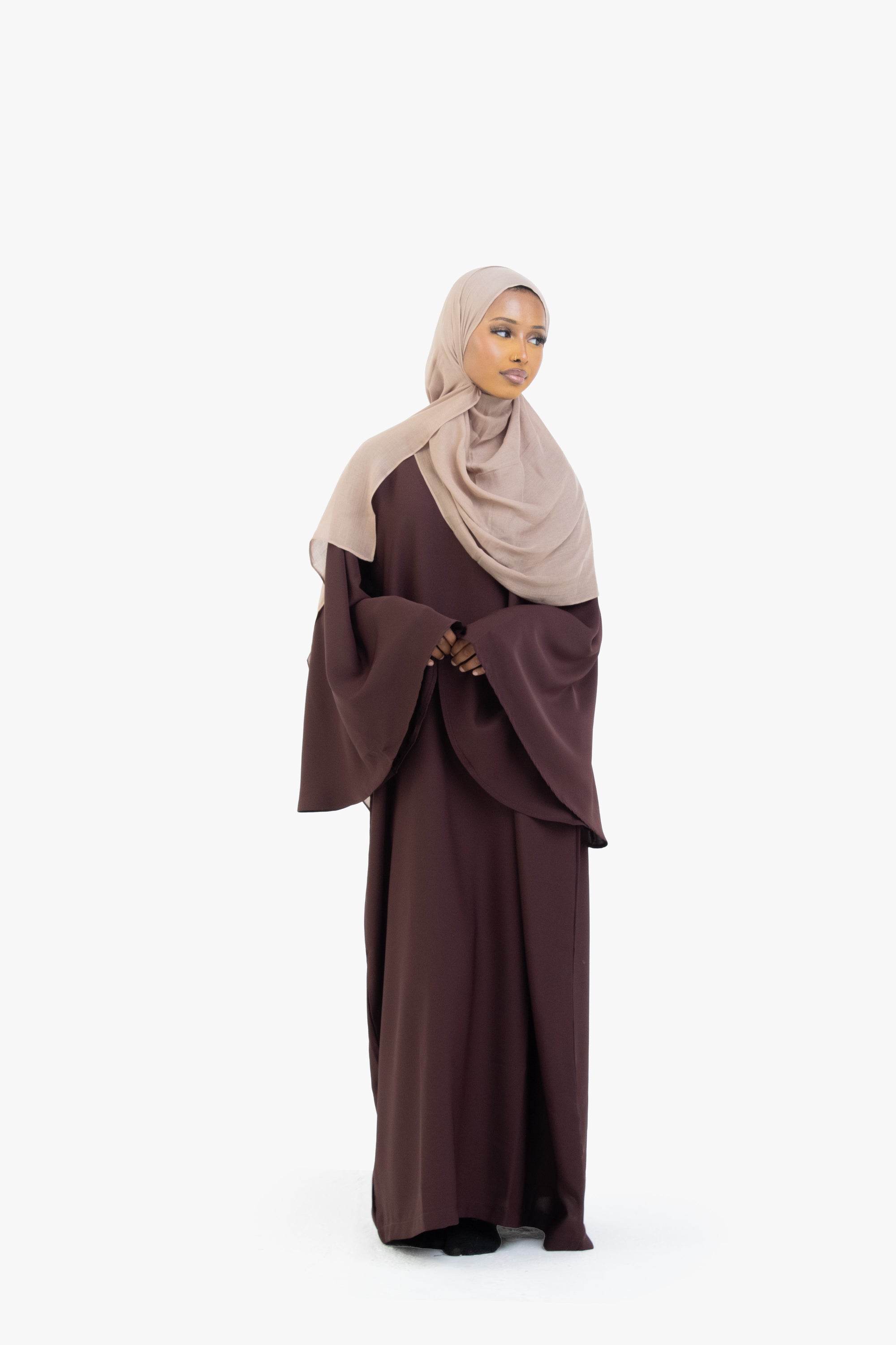 Hazelnut Brown Umbrella Sleeve Abaya