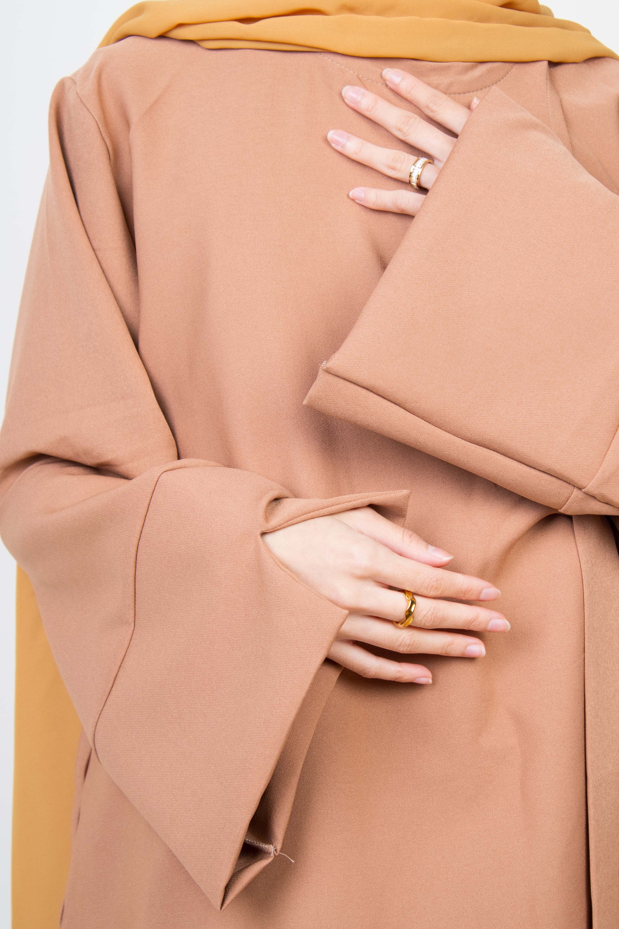 Caramel Side Wrap Two-Piece Abaya