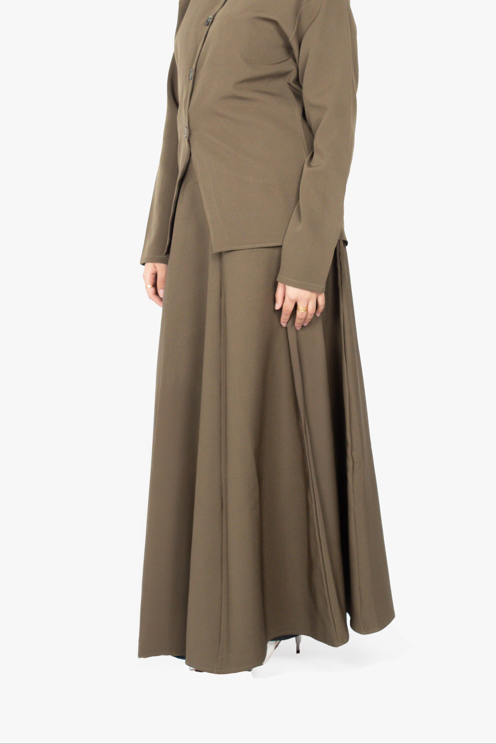 Khaki Eight-Panel Skirt