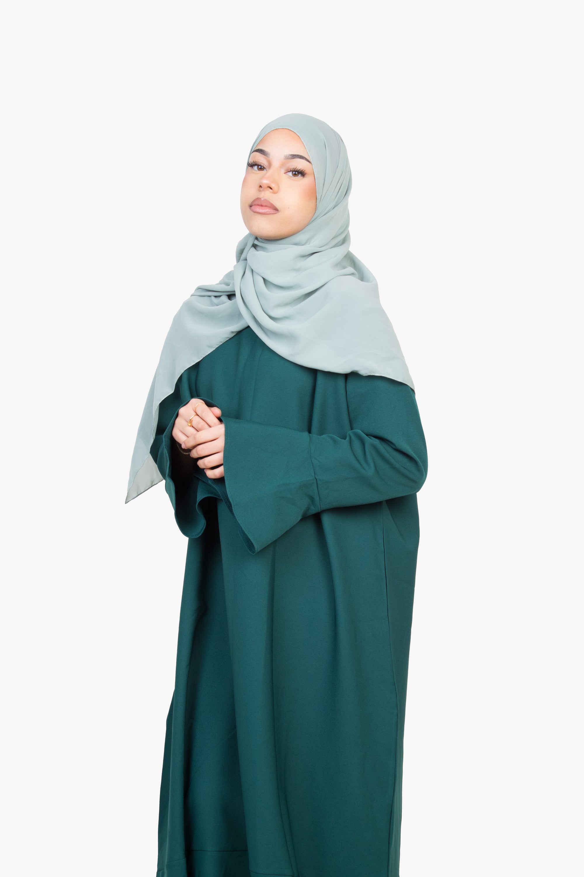 Forest Green Tulip Sleeve Abaya