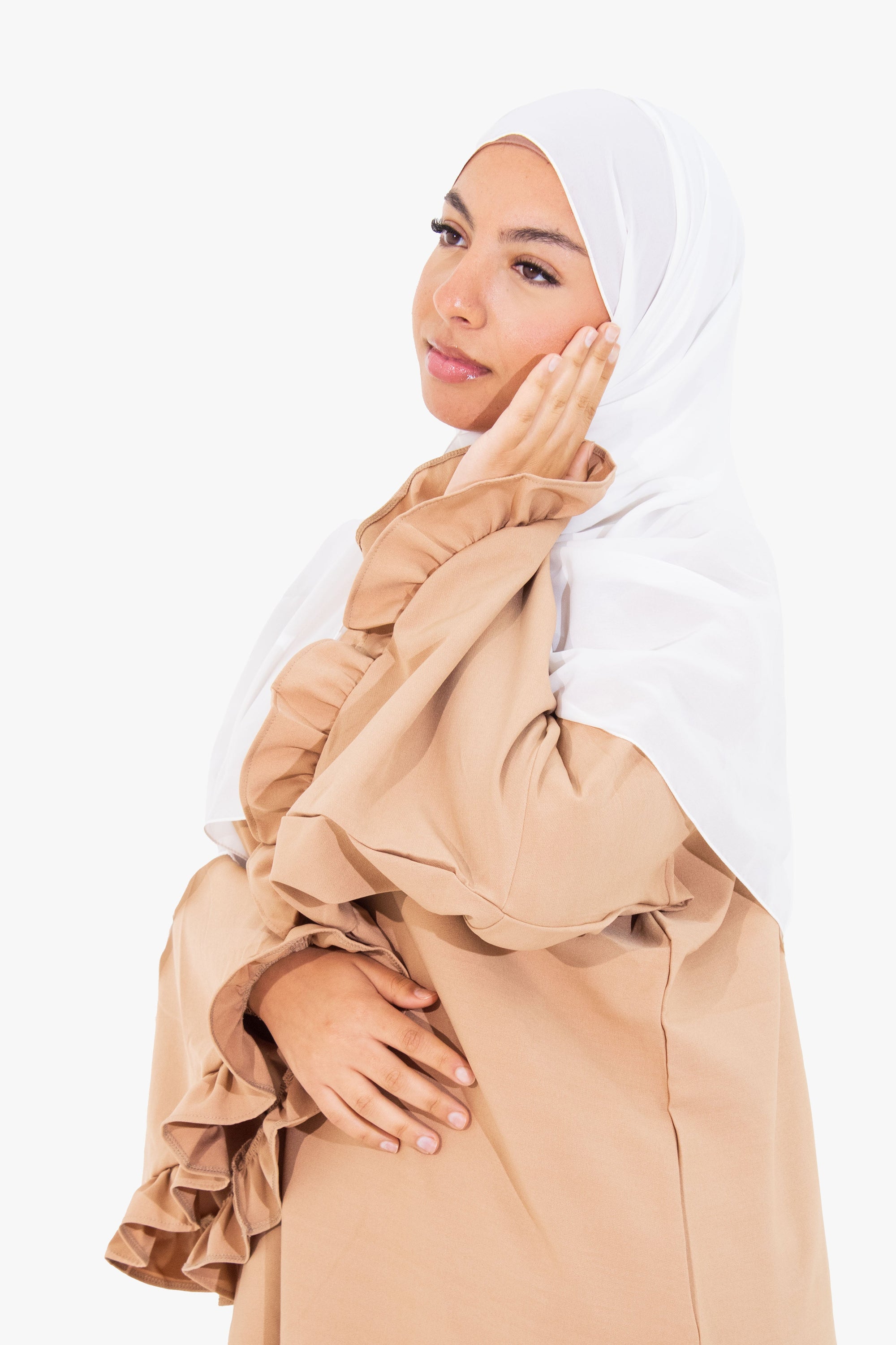 Coffee Flower Sleeve Abaya