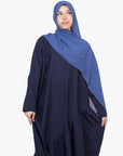Navy Asymmetric Drop Waist Abaya