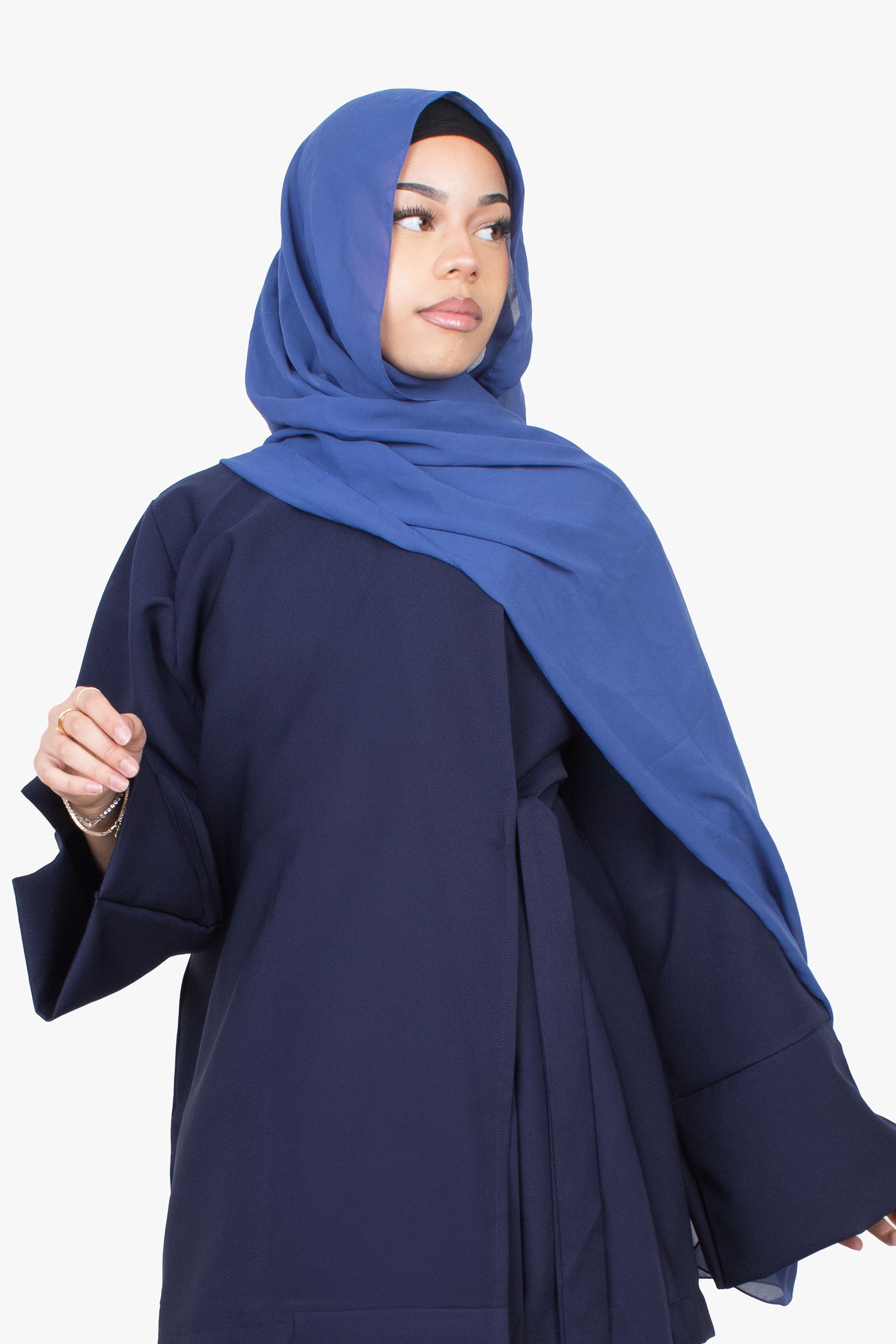 Navy Side Wrap Two-Piece Abaya