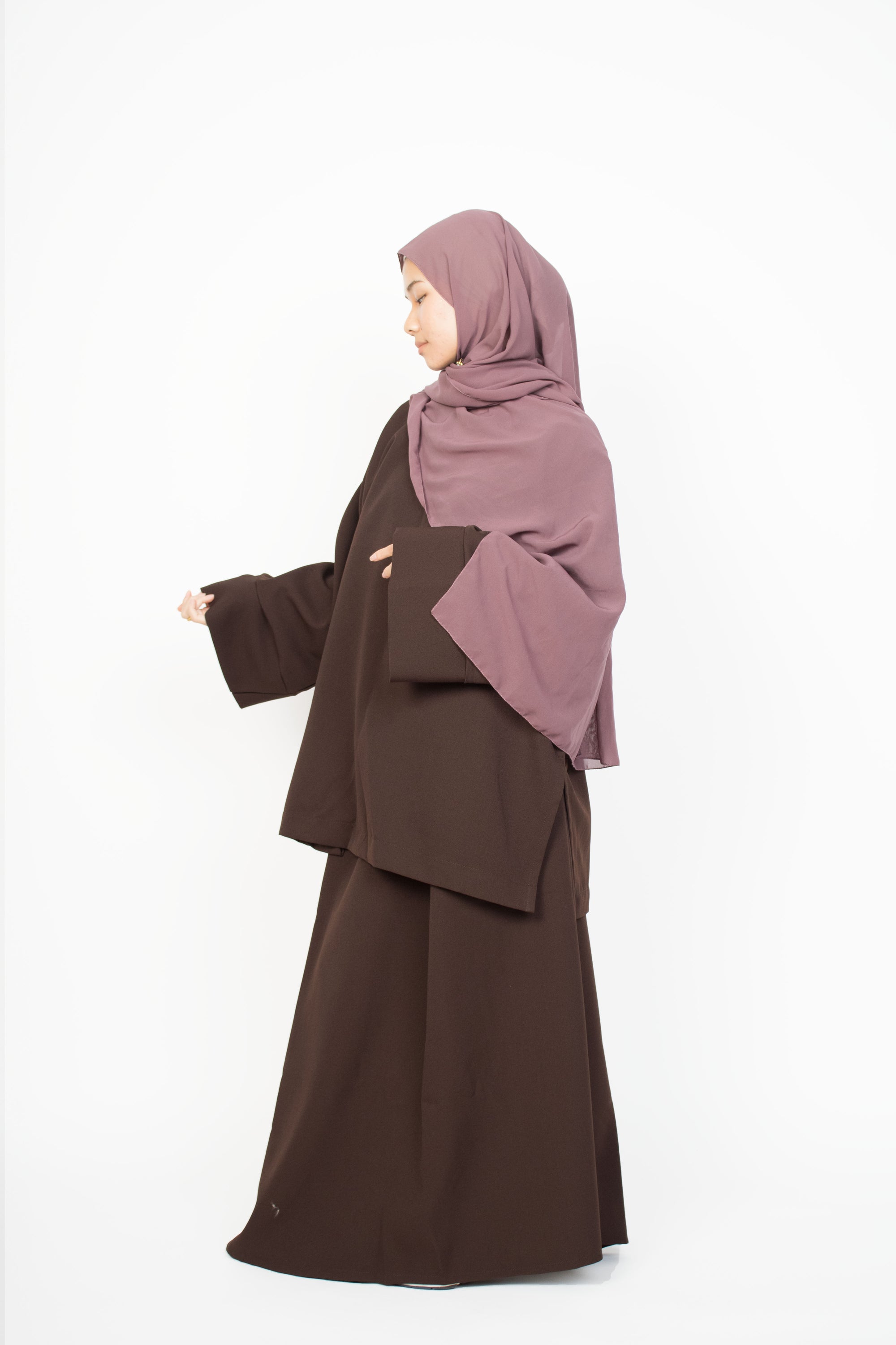 Mocha Brown Two-Piece Abaya