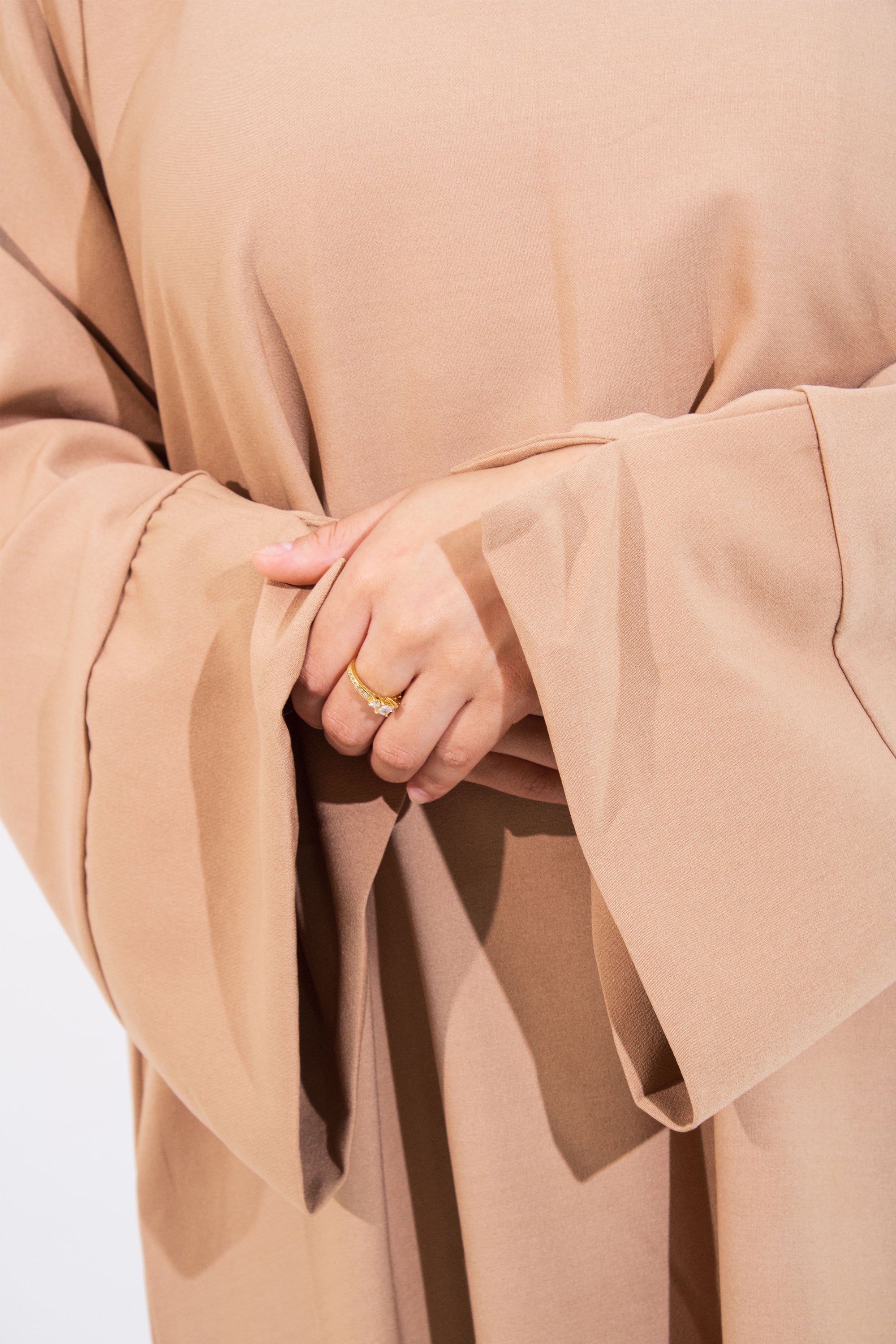 Coffee Slit Kimono Sleeve Abaya