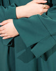 Forest Green Slit Kimono Sleeve Abaya