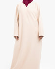 Nude V-Neck Abaya