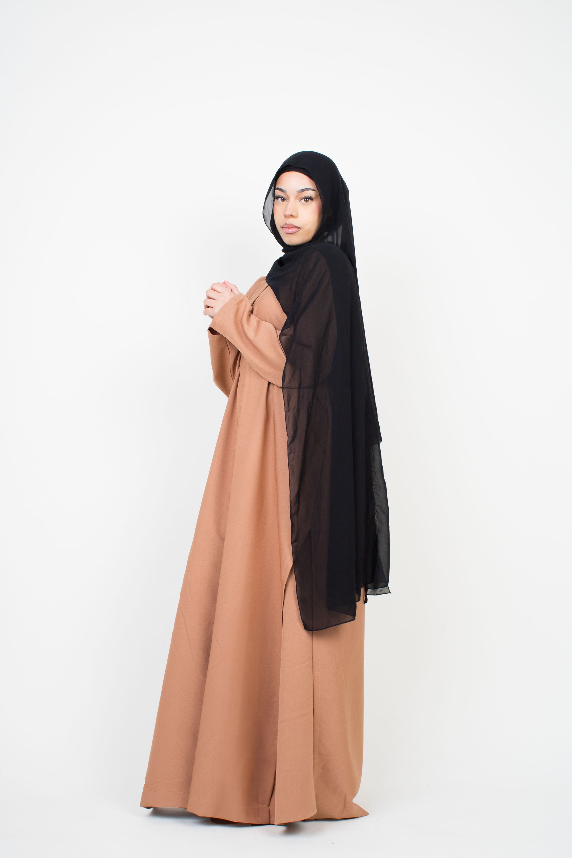 Caramel Long Shirt Two-Piece Abaya