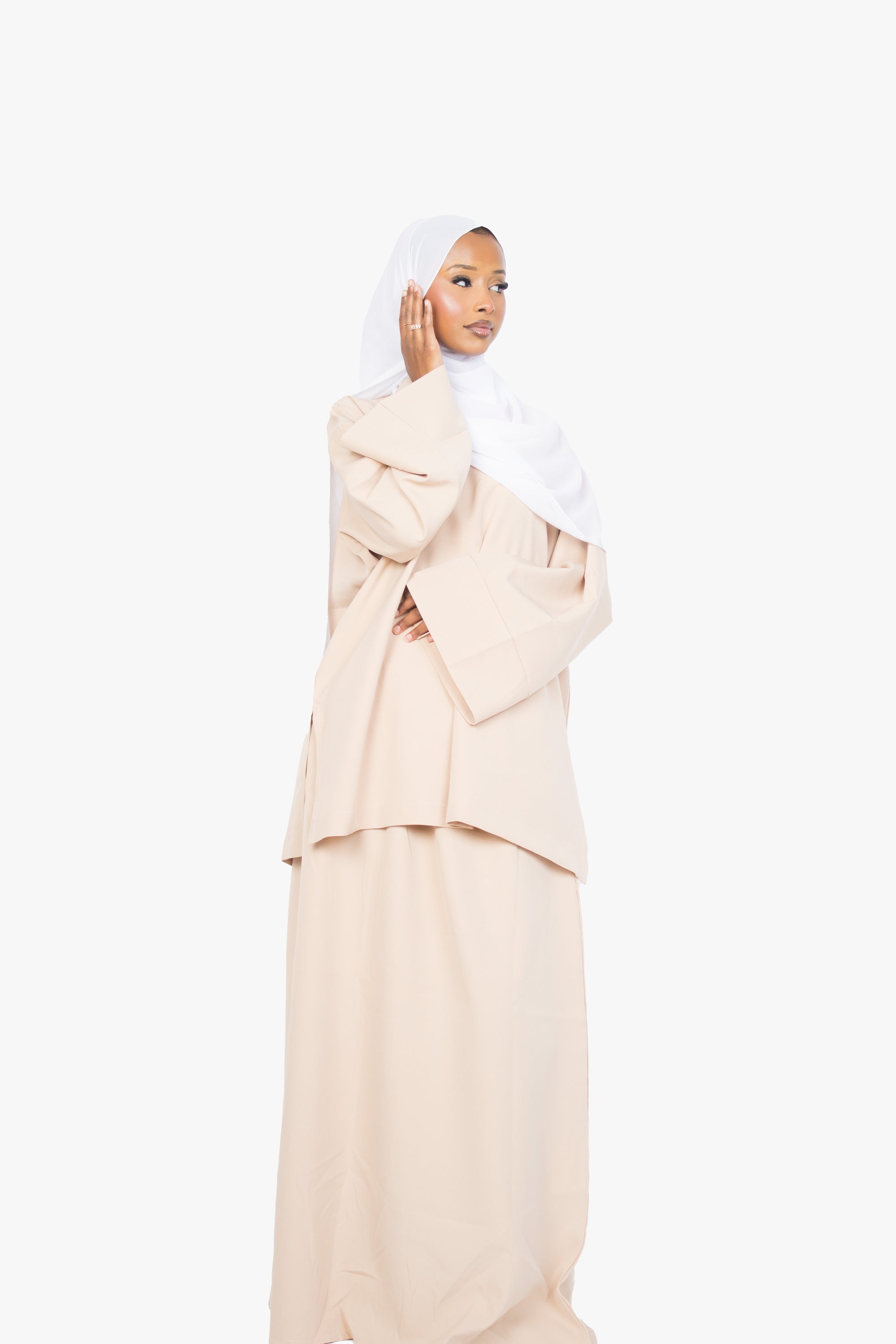 Cream Two-Piece Abaya