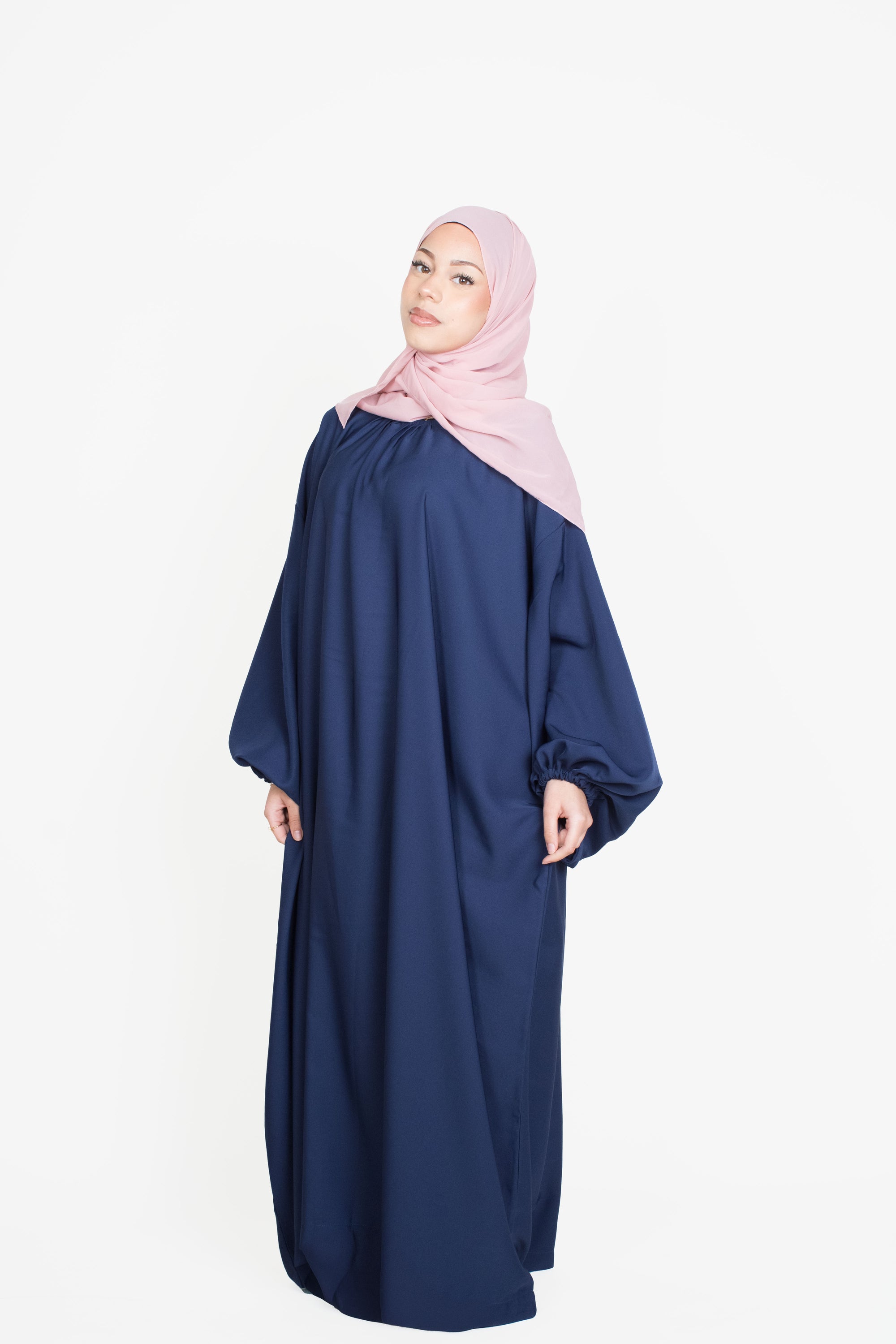 Navy Balloon Sleeve Abaya