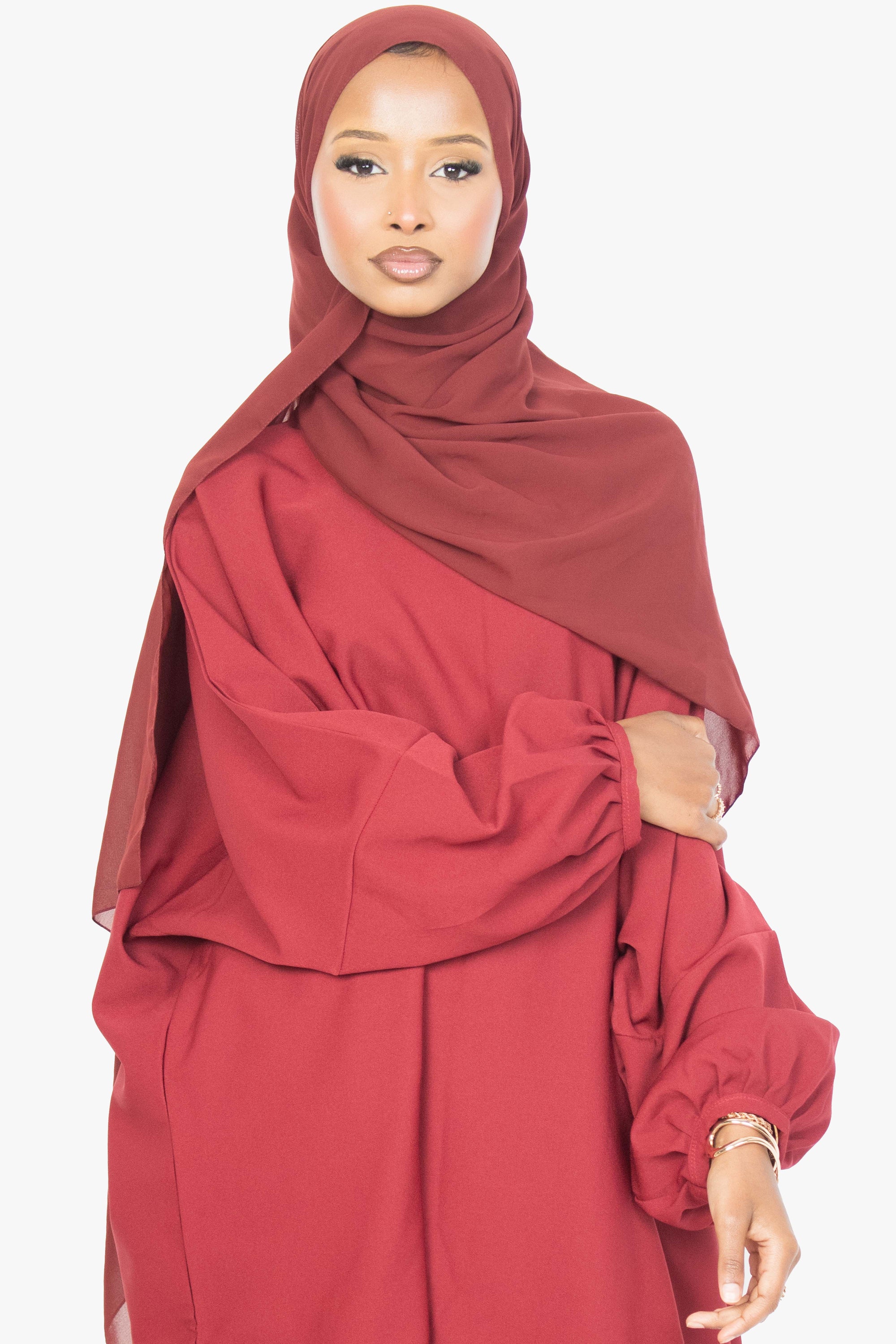 Crimson Red Batwing Abaya