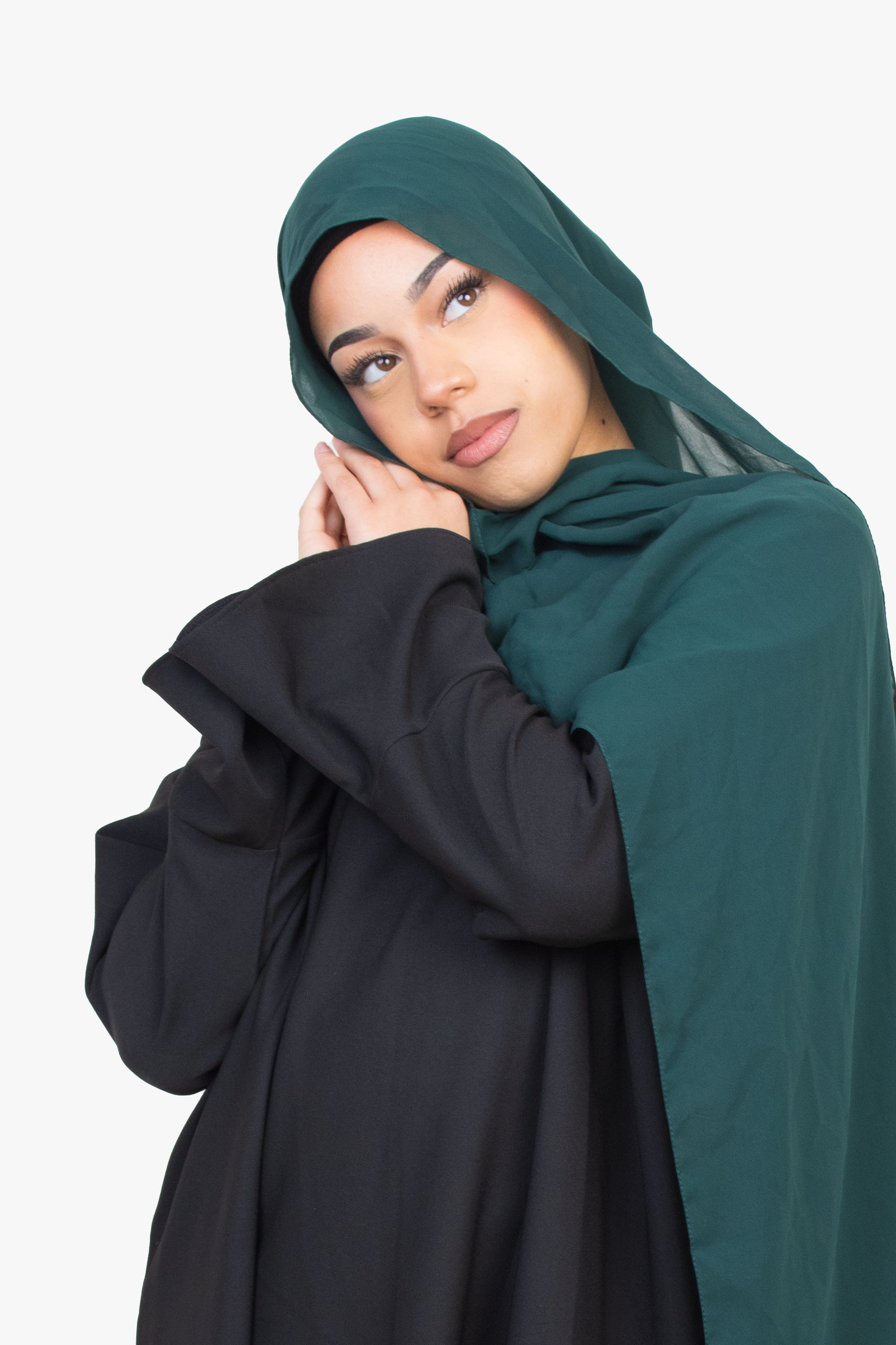 Black Tulip Sleeve Abaya