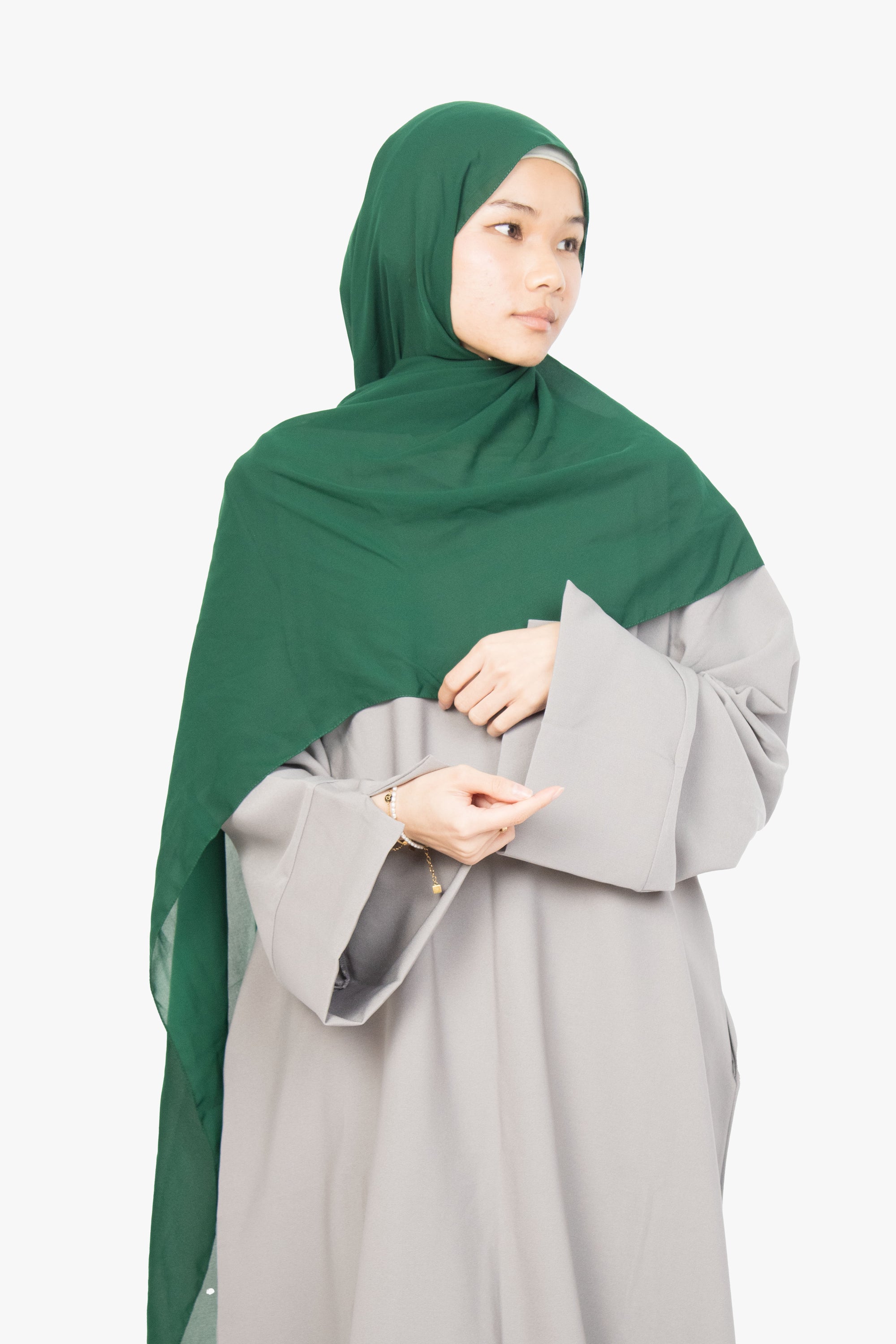 Cloud Grey Slit Kimono Abaya
