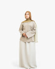 Soft Fern Textured Double Pleat Top