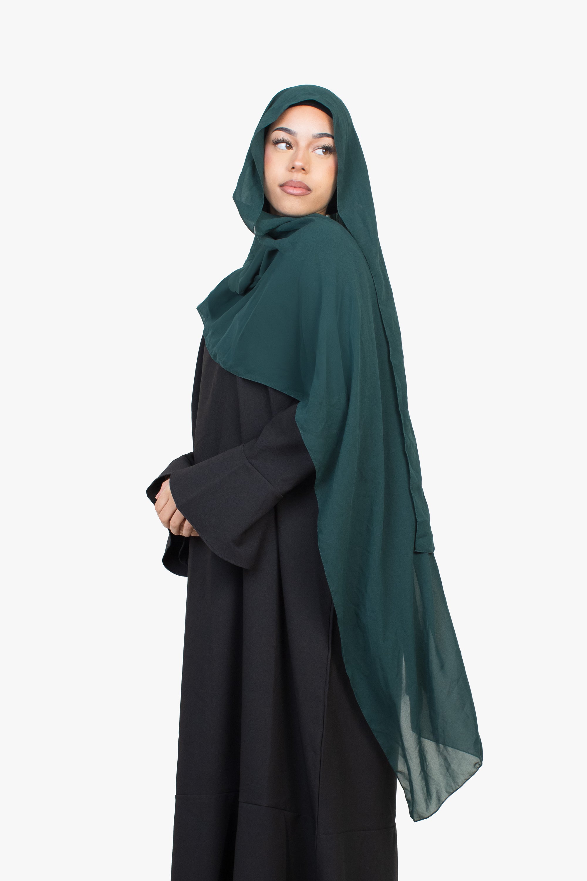 Black Tulip Sleeve Abaya