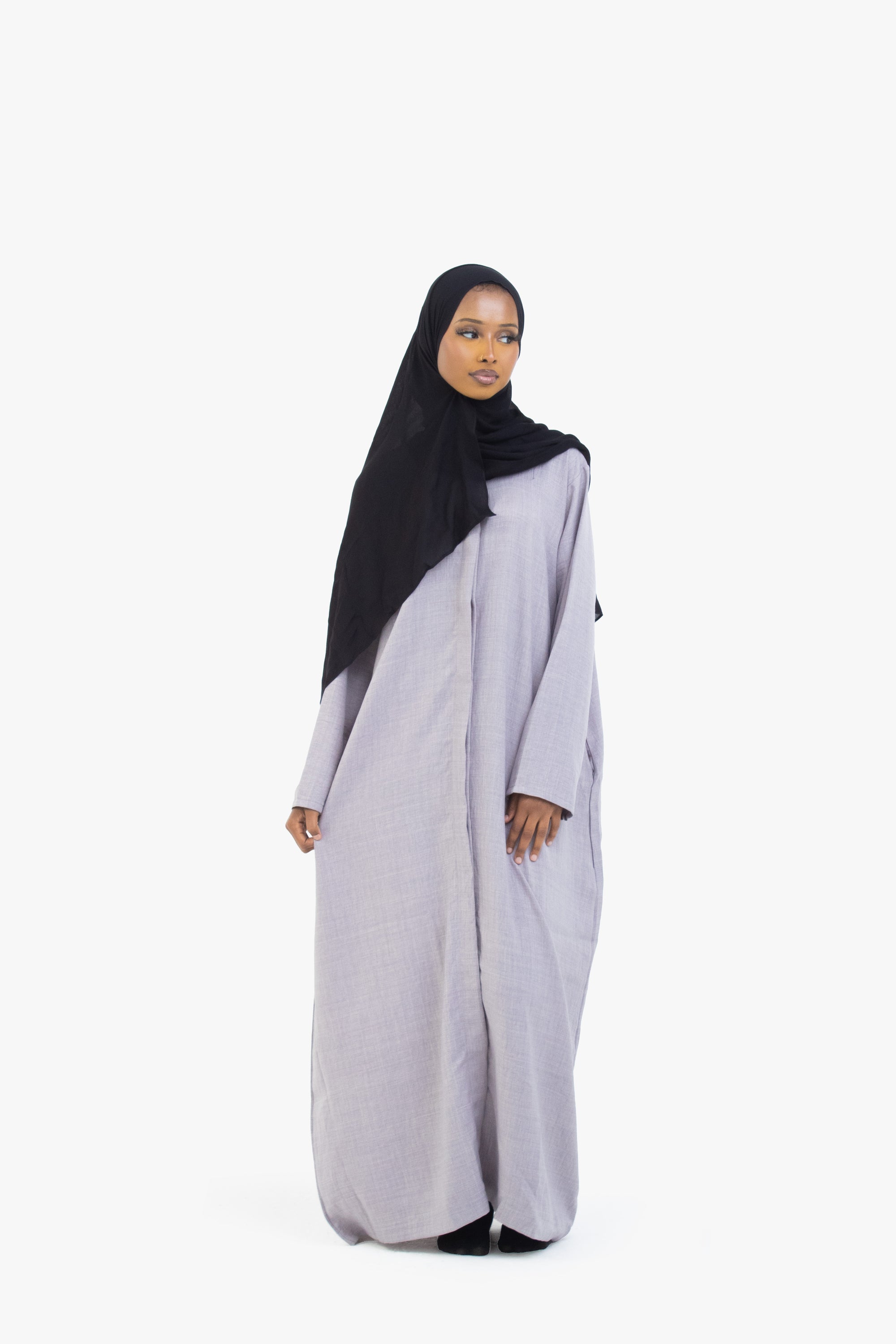 Grey Mélange Long Shirt Abaya