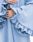 Sky Blue Flower Sleeve Abaya