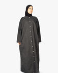 Black Denim Long Shirt Abaya