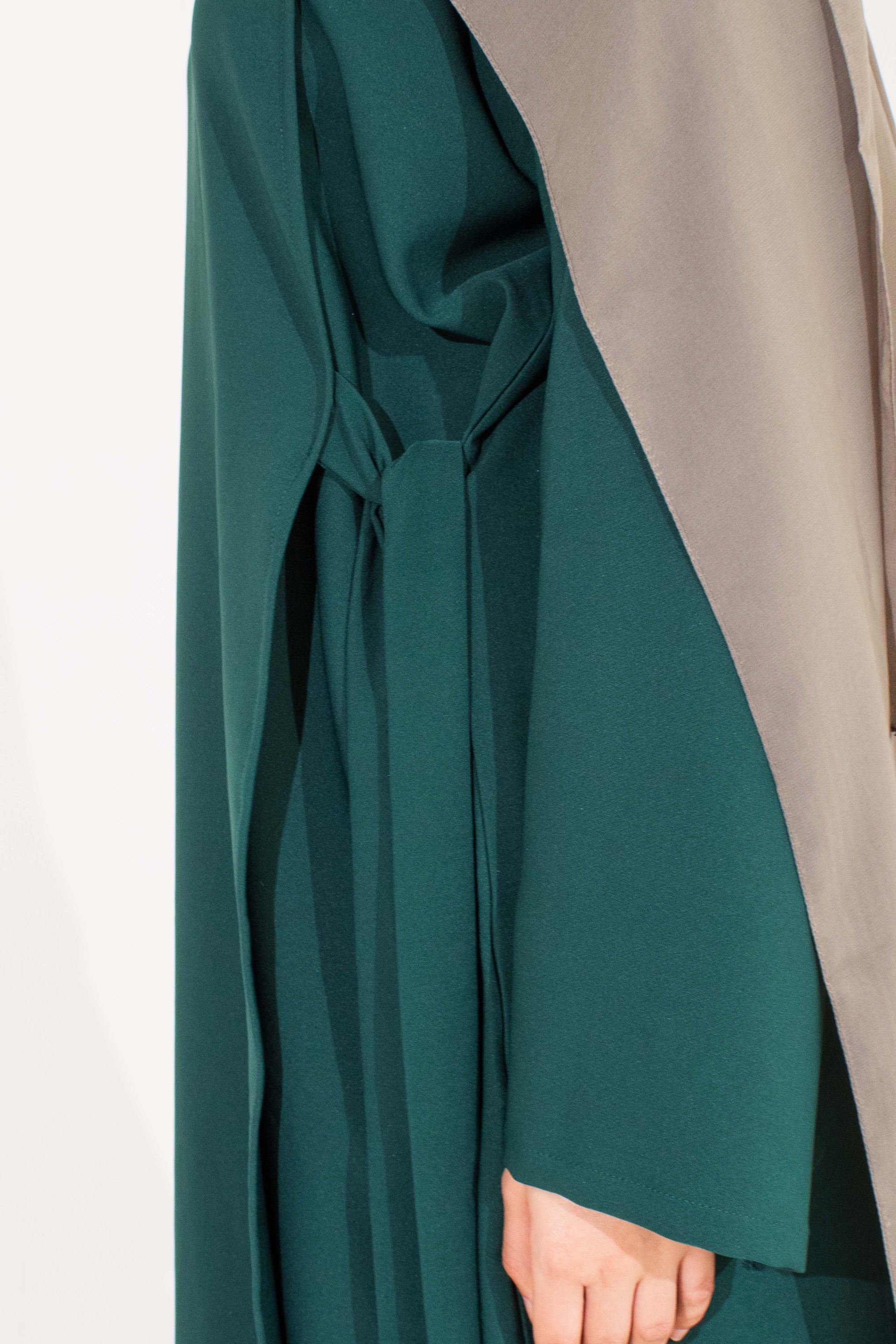 Forest Green Side Wrap Abaya