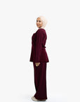 Burgundy High-Waisted Trousers