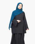 Black Side Wrap Two-Piece Abaya