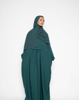 Forest Green Pleated Bridge Abaya