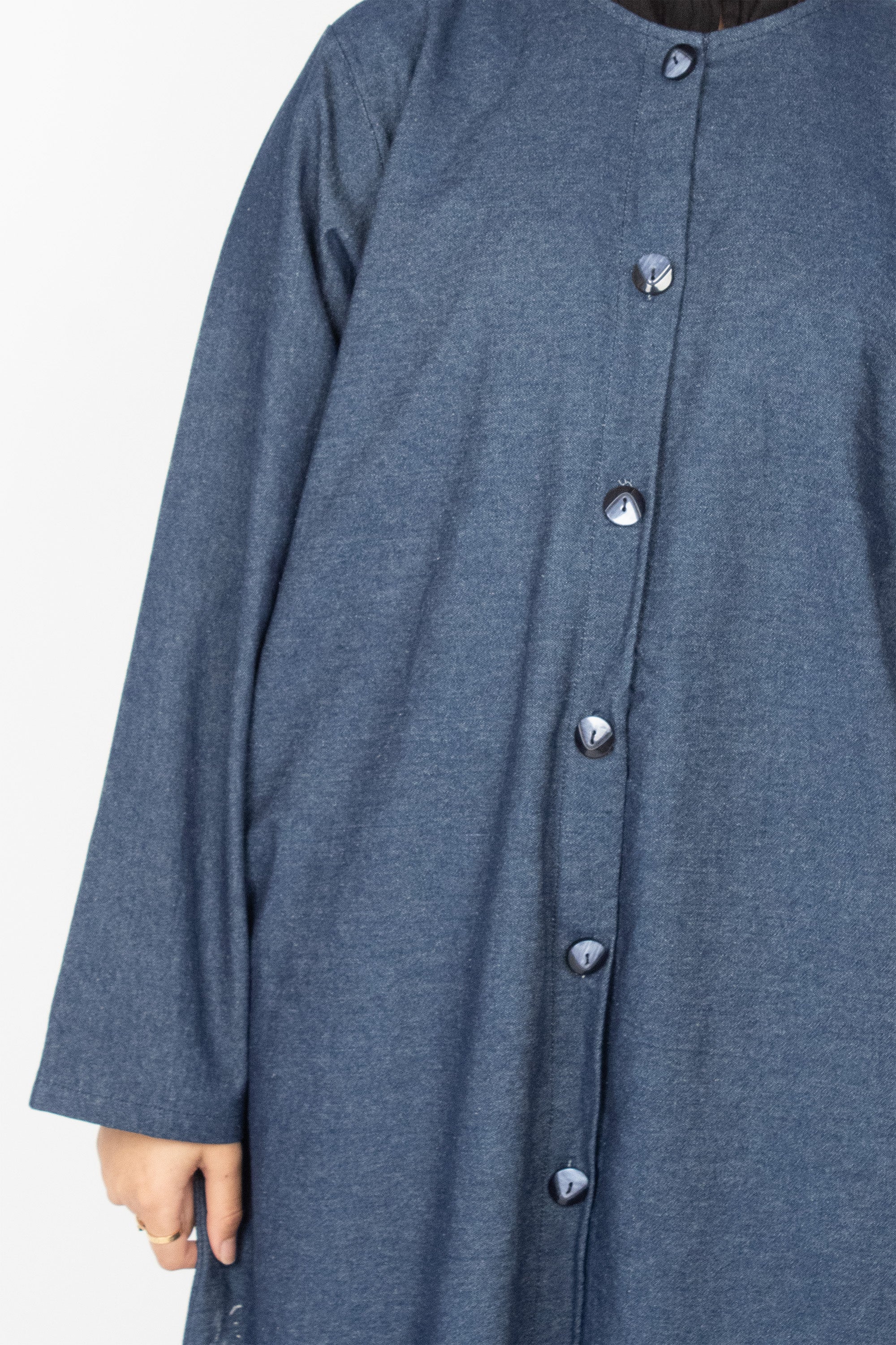 Dark Denim Long Shirt Abaya