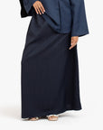 Navy Textured Elasticated Skirt