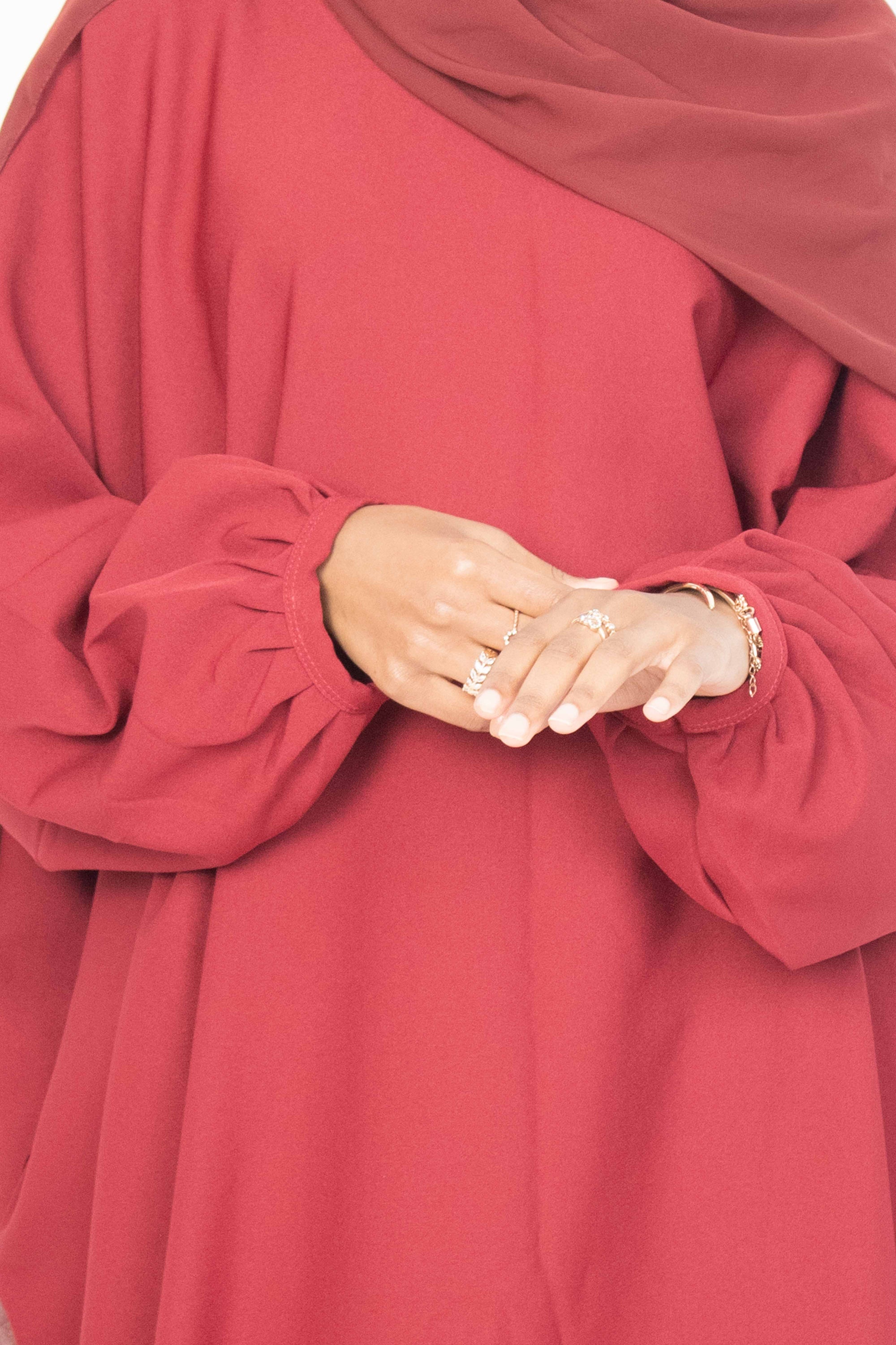 Crimson Red Batwing Abaya