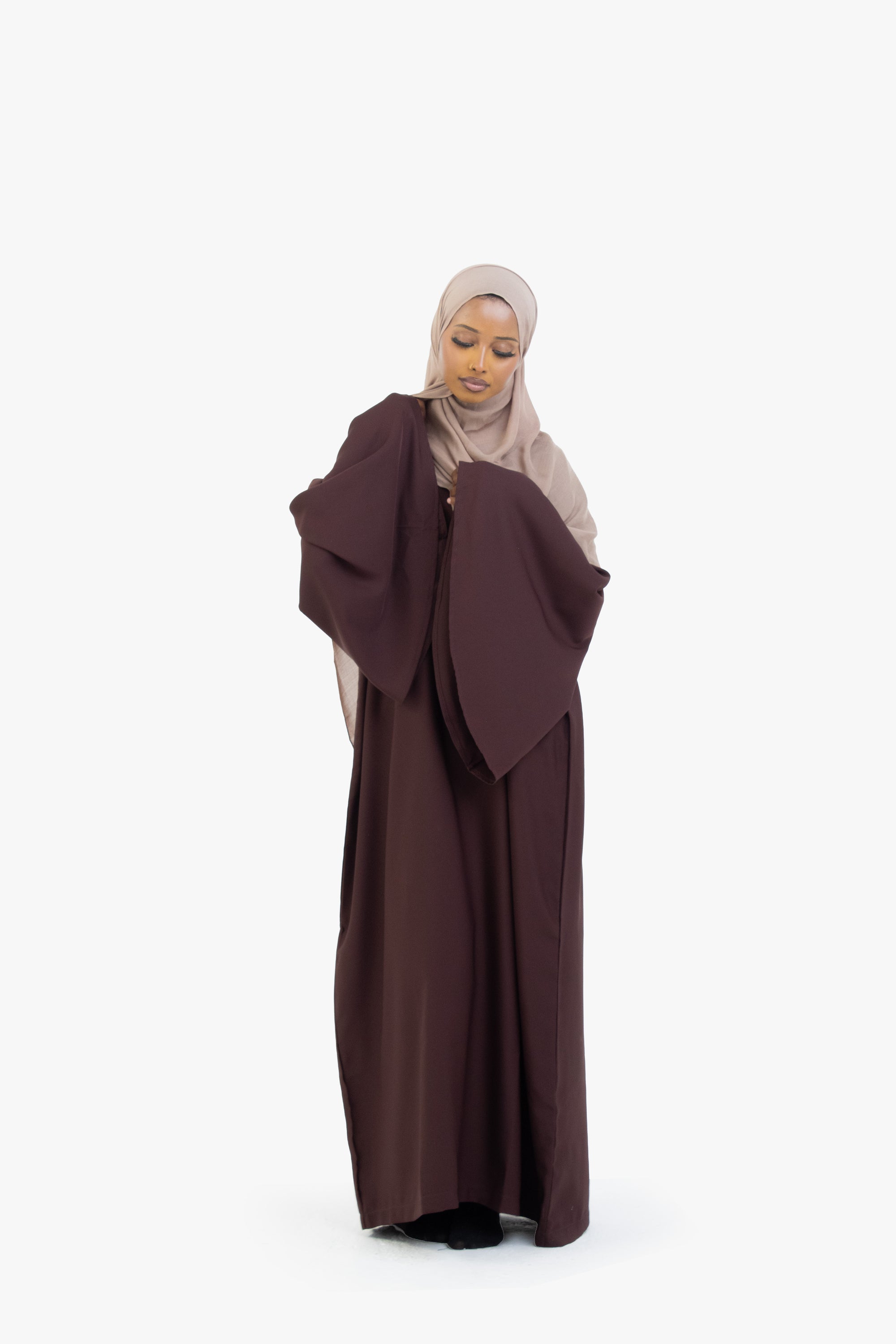 Hazelnut Brown Umbrella Sleeve Abaya