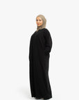 Black V-Neck Abaya