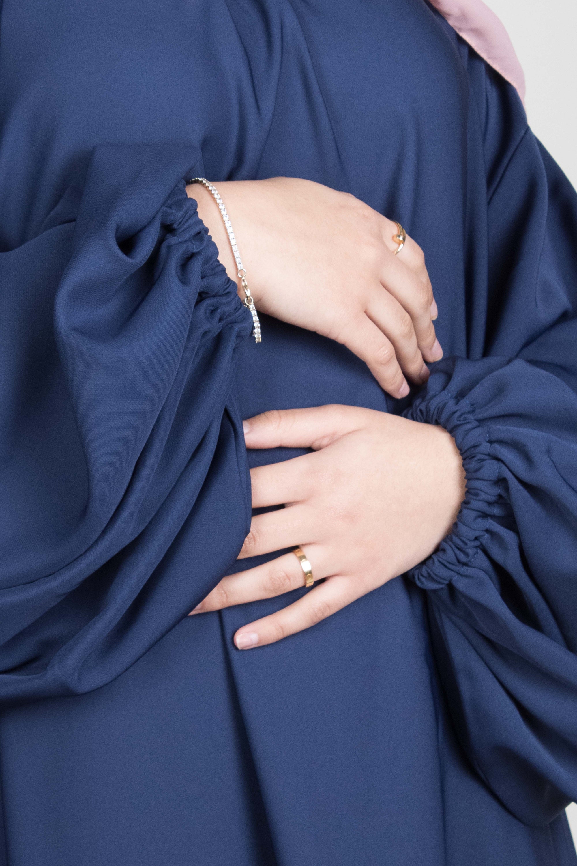 Navy Balloon Sleeve Abaya