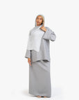 Light Grey Textured Two-Piece Abaya