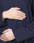 Navy Asymmetric Drop Waist Abaya