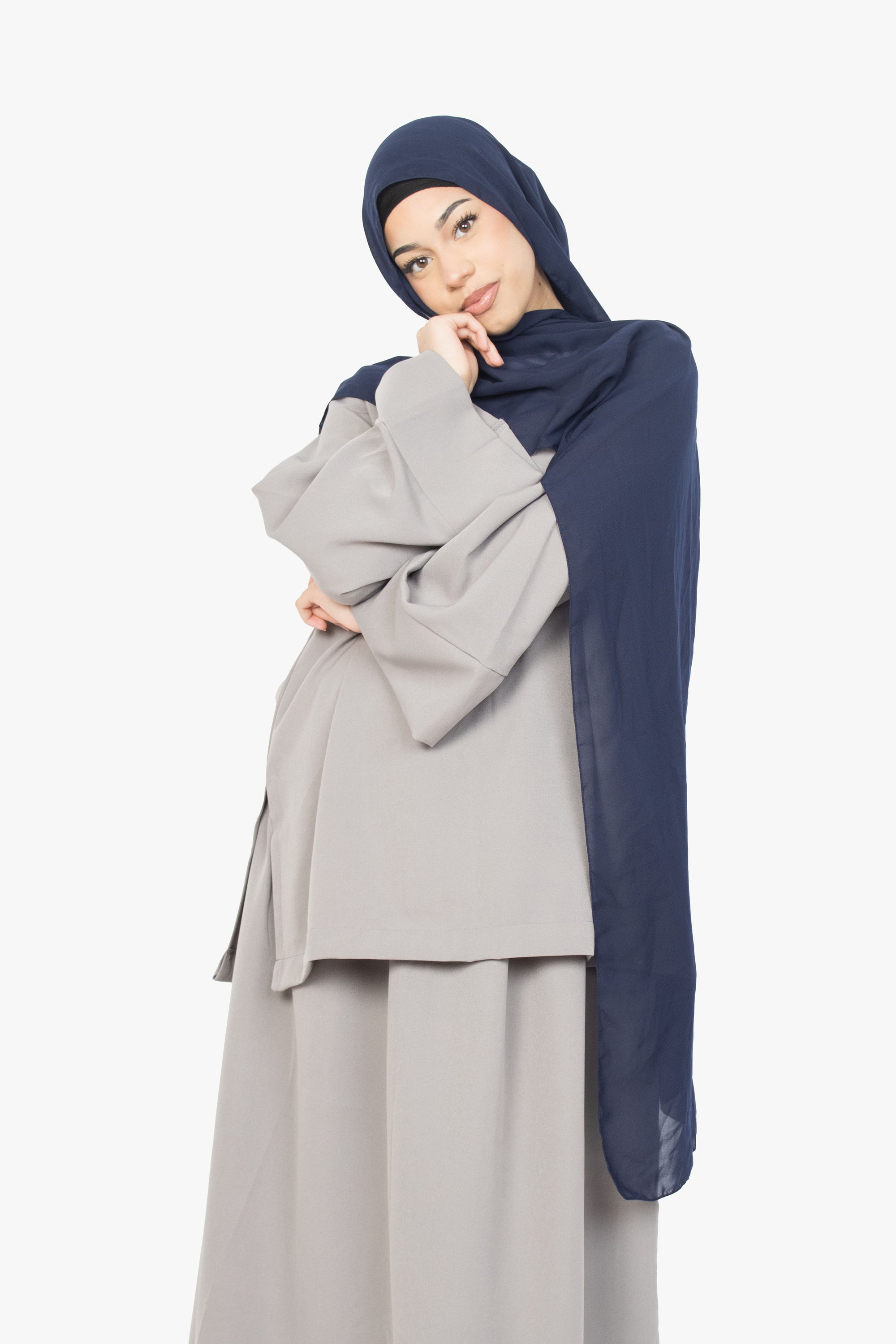 Cloud Grey Two-Piece Abaya