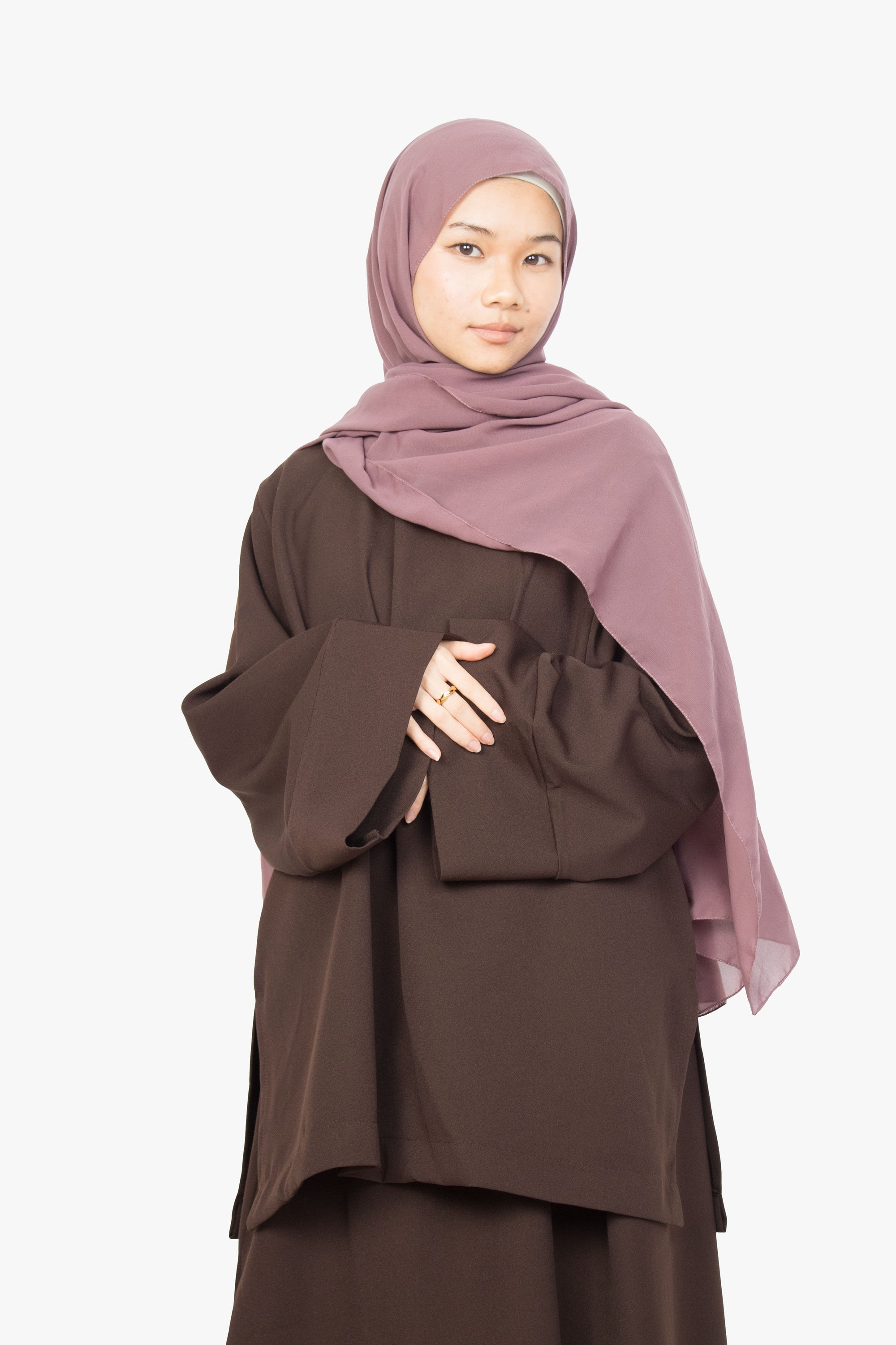 Mocha Brown Two-Piece Abaya