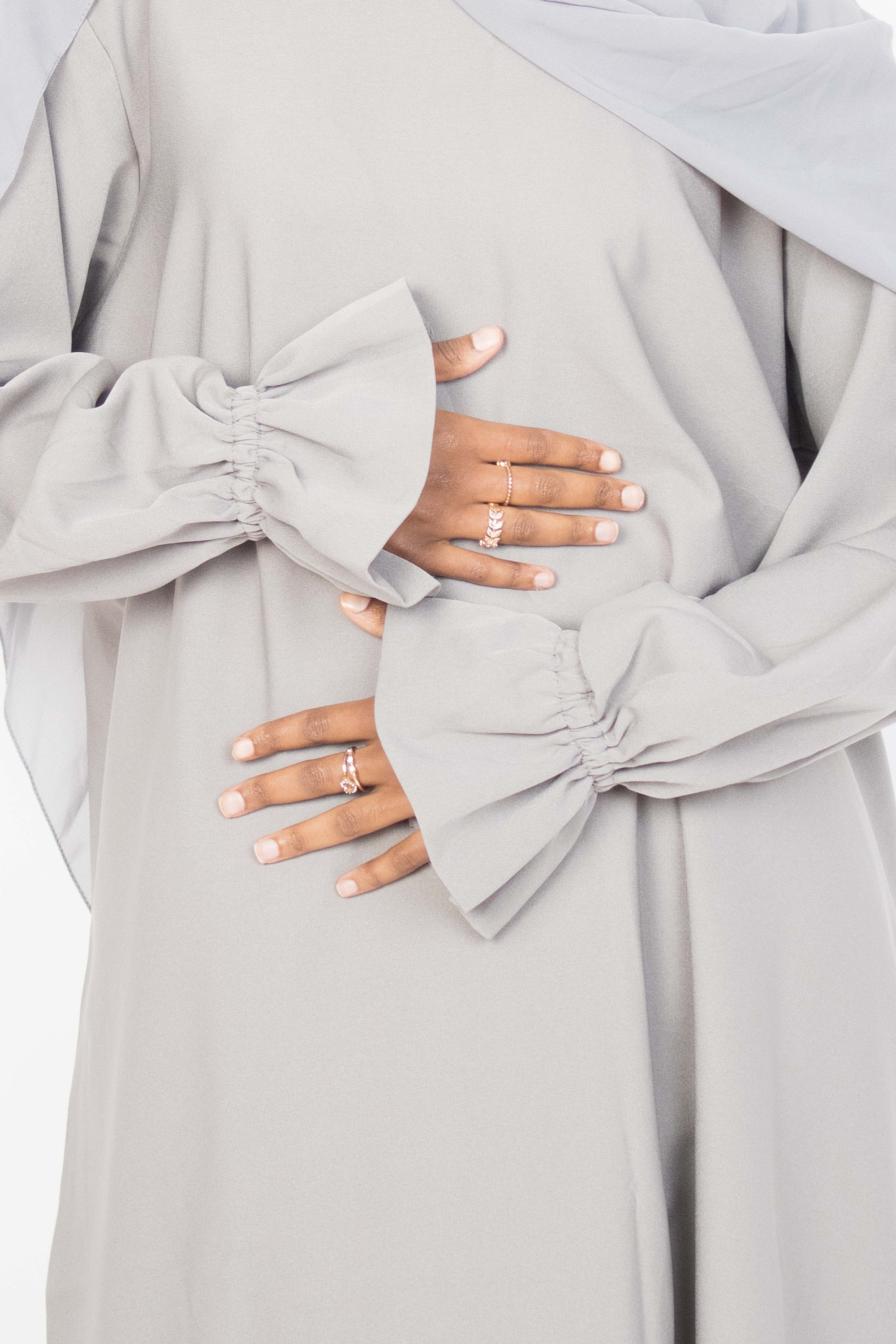 Cloud Grey Poet Sleeve Abaya
