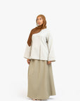 Khaki Textured Elasticated Skirt