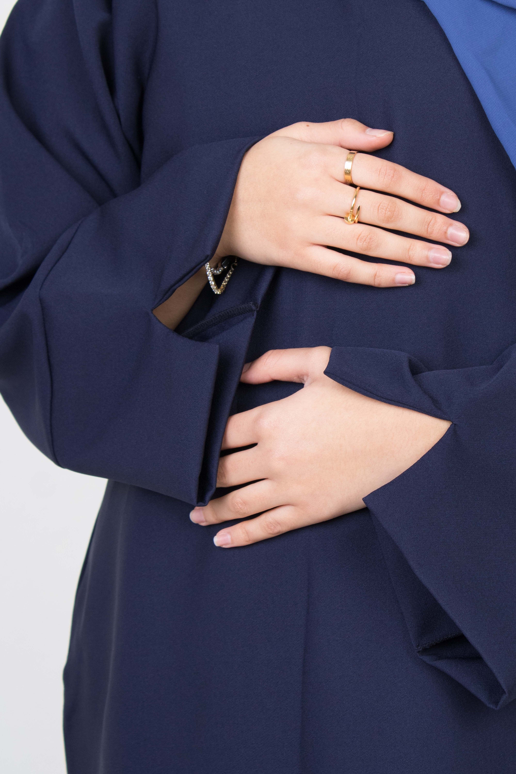 Navy Side Wrap Two-Piece Abaya