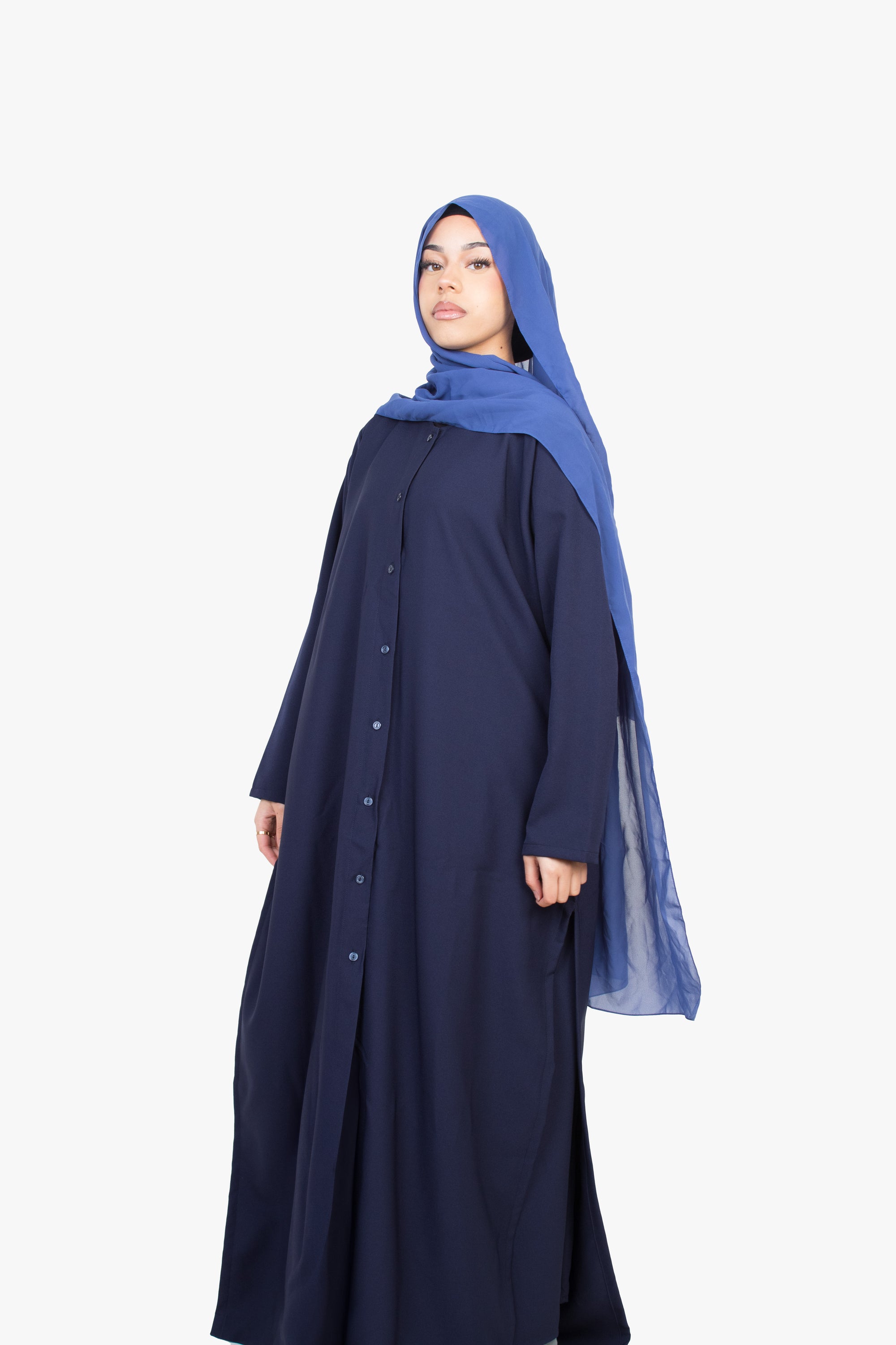 Navy Long Shirt Two-Piece Abaya