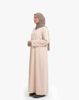 Nude V-Neck Abaya