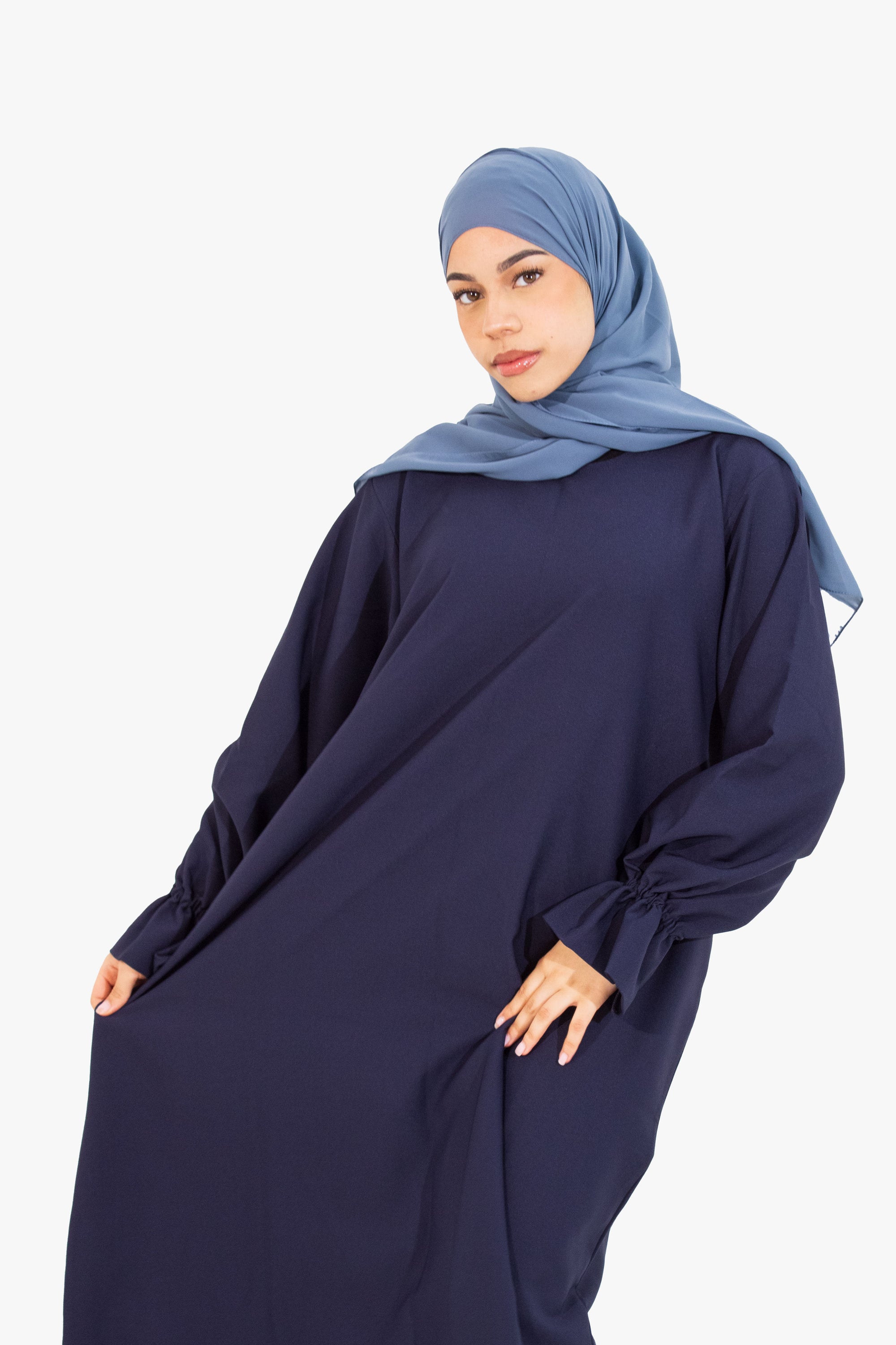 Navy Poet Sleeve Abaya