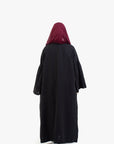 Black Bell Sleeve Linen Cotton Abaya